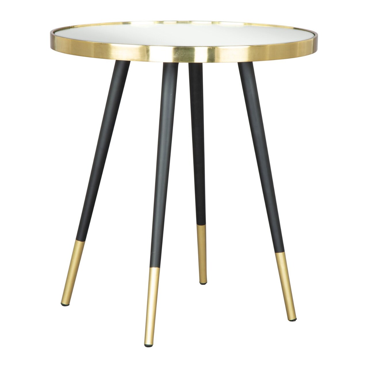 Modern Home 20&#x22; Black and Gold Framed Side Table